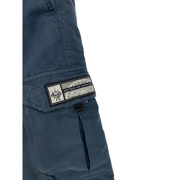 Vintage Prana Cargo Shorts Mens Sz Medium Navy Blue Adjustable Waist 12" Inseam - Picture 2 of 6